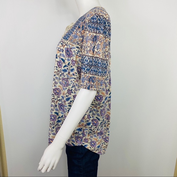 LUCKY BRAND Sz L PEASANT TOP NWT - Picture 3 of 8